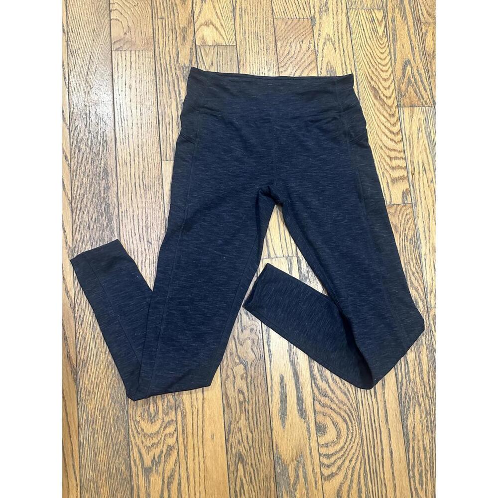 Kyodan Black/Charcoal Space Dye Women's Activewear Leggings with Pockets - Small